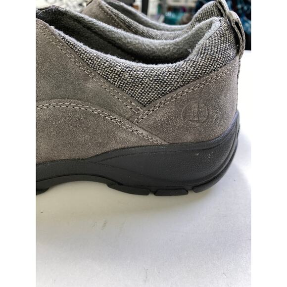 Lands End All Weather Insulated Suede Leather Zip Moc Shoes Womens Size 7 B Gray - Picture 8 of 8